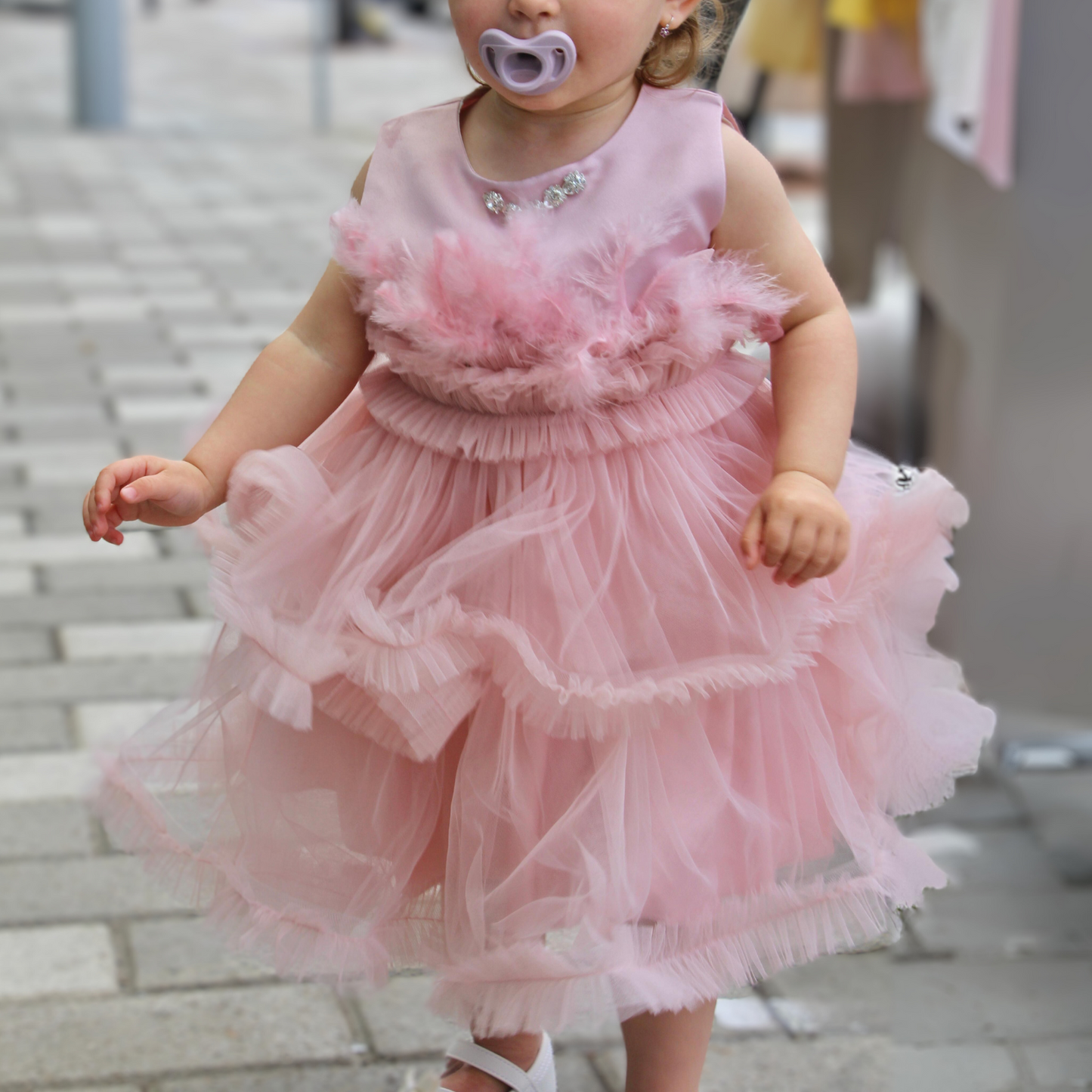 Feathers & Frills Baby Dress-5